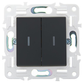 Выключатель 2-кл. SKANDY 10А SK-V04G графит IEK SK-V20-0-10-K53