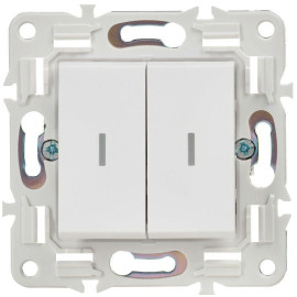 Выключатель 2-кл. SKANDY 10А SK-V09W с индикацией арктич. бел. IEK SK-V20-1-10-K01