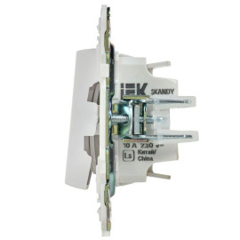 Выключатель 2-кл. SKANDY 10А SK-V09W с индикацией арктич. бел. IEK SK-V20-1-10-K01