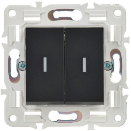 Выключатель 2-кл. SKANDY 10А SK-V09Bl с индикацией черн. IEK SK-V20-1-10-K02