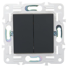 Выключатель 2-кл. SKANDY 10А SK-V09G с индикацией графит IEK SK-V20-1-10-K53