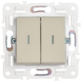 Выключатель проходной 2-кл. SKANDY 10А SK-V10B с индикацией беж. IEK SK-V22-1-10-K10