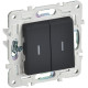Выключатель проходной 2-кл. SKANDY 10А SK-V10G с индикацией графит IEK SK-V22-1-10-K53