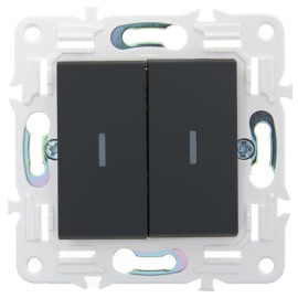 Выключатель проходной 2-кл. SKANDY 10А SK-V10G с индикацией графит IEK SK-V22-1-10-K53