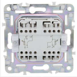 Выключатель проходной 2-кл. SKANDY 10А SK-V10G с индикацией графит IEK SK-V22-1-10-K53