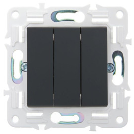 Выключатель 3-кл. SKANDY 10А SK-V11G графит IEK SK-V30-0-10-K53