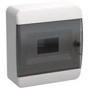 Корпус ЩРН-П-8 TEKFOR IP41 черн. прозр. дверь пластик. IEK TF5-KP12-N-08-41-K01-K03