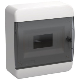 Корпус ЩРН-П-8 TEKFOR IP41 черн. прозр. дверь пластик. IEK TF5-KP12-N-08-41-K01-K03