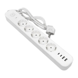 Удлинитель 5х3м IP20 2USB 2.4А+2type-C LUX 1.5кв.мм EKF UBA-LUX-503-TC