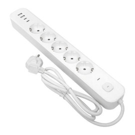 Удлинитель 5х1.5м IP20 2USB 2.4А+2type-C LUX 1.5кв.мм EKF UBA-LUX-515-TC