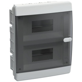Корпус ЩРВ-П-18 UNION Compact IP41 черн. прозр. дверь пластик. IEK UIC-KP12-V-18-41-K01