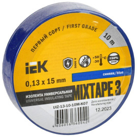 Изолента ПВХ 0.13х15мм (рул.10м) син. IEK UIZ-13-10-10M-K07