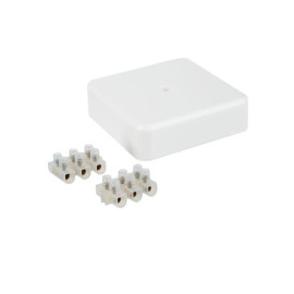 Коробка распаячная ОП 75х75х20 IP40 КМ41212-01 (6 клем. 6кв.мм) бел. IEK UKO10-075-075-020-K01