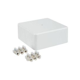 Коробка распаячная ОП 100х100х44 IP20 KM41222 (6 клем. 6кв.мм) бел. IEK UKO10-100-100-044-K01