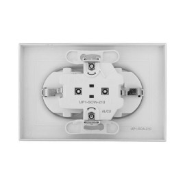 Розетка 2-м СП Эпика 16А с заземл. без защ. шторок с рамкой механизм алюм. EKF UP1-SOA-210