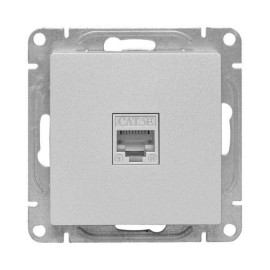 Розетка компьютерная 1-м СП Эпика RJ45 кат.5 механизм алюм. EKF UP1-SOA-RJ45-5