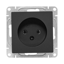 Розетка СП Эпика 16А без заземл. без шторок механизм черн. EKF UP1-SOB-100