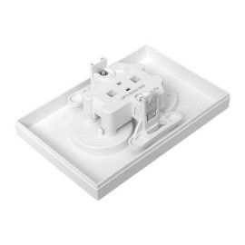 Розетка 2-м СП Эпика 16А без заземл. без защ. шторок с рамкой механизм бел. EKF UP1-SOW-200