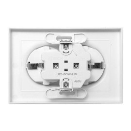 Розетка 2-м СП Эпика 16А с заземл. без защ. шторок с рамкой механизм бел. EKF UP1-SOW-210