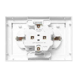 Розетка 2-м СП Эпика 16А IP44 с заземл. защ. шторки с рамкой с крышками механизм бел. EKF UP1-SOW-211-44