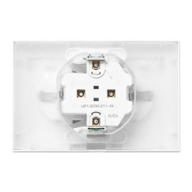 Розетка 2-м СП Эпика 16А IP44 с заземл. защ. шторки с рамкой с крышками механизм бел. EKF UP1-SOW-211-44