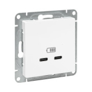 Розетка 2-м СП Эпика USB-C механизм бел. EKF UP1-SOW-2USBC