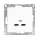 Розетка 2-м СП Эпика USB-C механизм бел. EKF UP1-SOW-2USBC