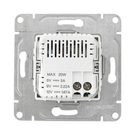 Розетка 2-м СП Эпика USB-C механизм бел. EKF UP1-SOW-2USBC