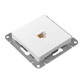 Розетка компьютерная СП Эпика RJ45 кат.5 механизм бел. EKF UP1-SOW-RJ45-5