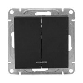 Выключатель 2-кл. СП Эпика с подсветкой механизм черн. EKF UP1-SWB-24