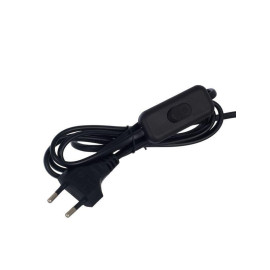 Шнур для бра УШ-1КВ 2м с опрес. вилкой и выключателем 2х0.75 черн. IEK WUP20-02-K02