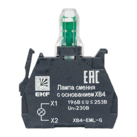 Лампа сменная с основанием XB4 зел. 230В PROxima EKF XB4-EML-G