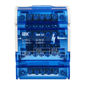 Шина на DIN-рейку в корпусе (кросс-модуль) ШНК 4х7 3L+PEN IEK YND10-4-07-100