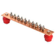 Шина заземляющая главная 285х40х4мм на 10 подкл. медь IEK ZGB10-50-010-285