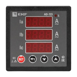 Амперметр цифровой AD-723 3ф на панель 72х72 EKF ad-723