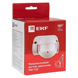 Датчик движения микроволновый MW-702 1200Вт 180град. до 15м IP44 бел. PROxima EKF dd-mw-702