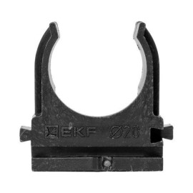 Держатель для труб (клипса) для ручного монтажа d20мм черн. Plast (уп.100шт) EKF derj-z-20s-black