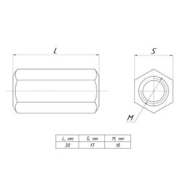 Гайка соединительная М10 EKF gsm10