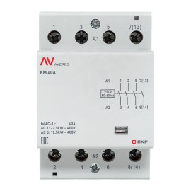 Контактор модульный КМ 40А 4NO 230В AC (3 мод.) AVERES EKF km-av-3-40-40-230V