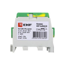Клемма распределительная КСР с двойн. винтом 2х25/2х16 желт./зел. PROxima EKF ksr-2.25-2.16-y-green
