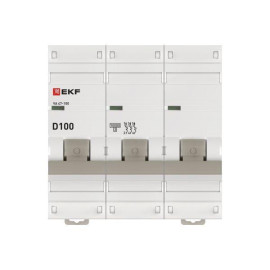 Выключатель автоматический модульный 3п D 100А 10кА ВА 47-100 PROxima EKF mcb47100-3-100D-pro