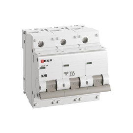 Выключатель автоматический модульный 3п D 25А 10кА ВА 47-100 PROxima EKF mcb47100-3-25D-pro