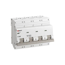 Выключатель автоматический модульный 4п C 100А 10кА ВА 47-100 PROxima EKF mcb47100-4-100C-pro