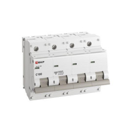 Выключатель автоматический модульный 4п C 100А 10кА ВА 47-100 PROxima EKF mcb47100-4-100C-pro