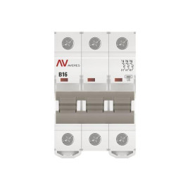 Выключатель автоматический модульный 3п B 16А 6кА AV-6 AVERES EKF mcb6-3-16B-av