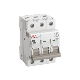 Выключатель автоматический модульный 3п C 50А 6кА AV-6 AVERES EKF mcb6-3-50C-av