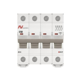 Выключатель автоматический модульный 4п C 50А 6кА AV-6 AVERES EKF mcb6-4-50C-av