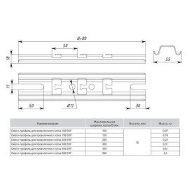 Профиль Омега для проволочного лотка осн.150 1.5мм сталь EKF ompp150