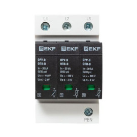 Ограничитель перенапряжения имп. ОПВ-В/3P In 30кА 400В EKF opv-b3