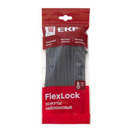 Хомут P6.6 4.6х160 FlexLock стандартный черн. (уп.100шт) PROxima EKF plc-fl-ctsb-4.6x160